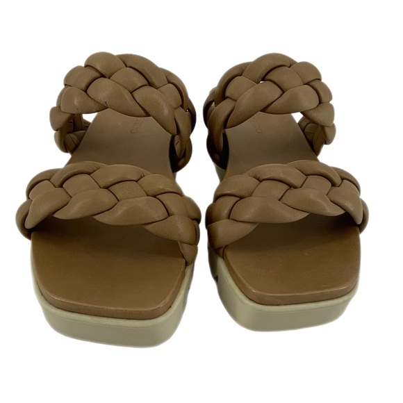 Bernardo Tan Braided Strap Slide On Sandals - Picture 3 of 7